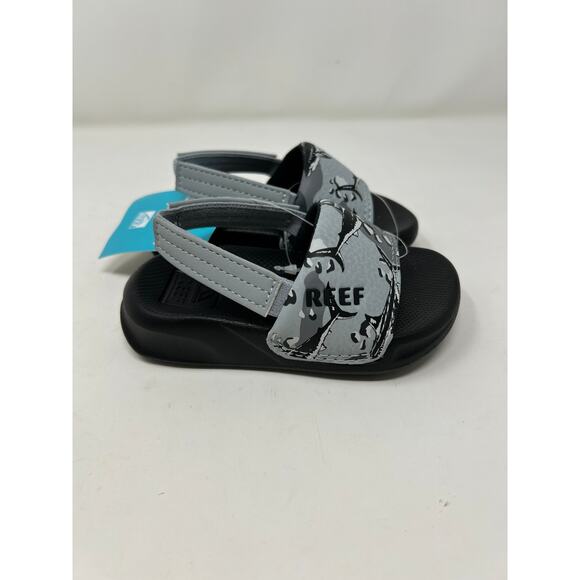 Reef Little One Slide Gray Camo Shark Sandals Size 5 NWT - Picture 2 of 4